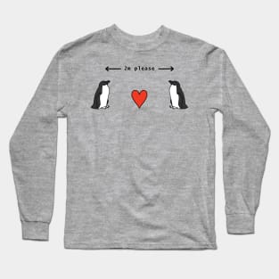 Penguin Says Social Distancing 2m Please Long Sleeve T-Shirt